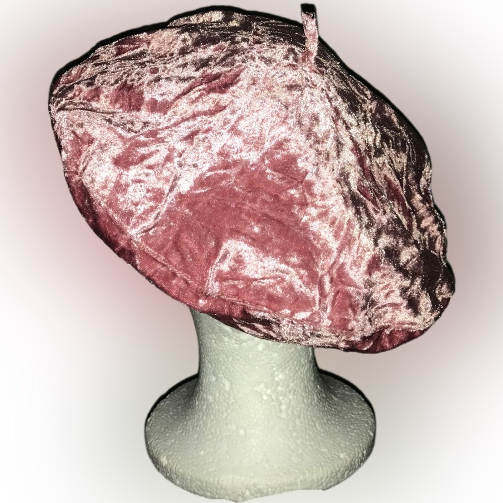 Velvet Pink Beret - Flash On Photos - Picture 4 of 4